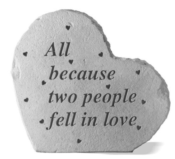All Because Two People Fell In Stepping Stone or Plaque Sculpture